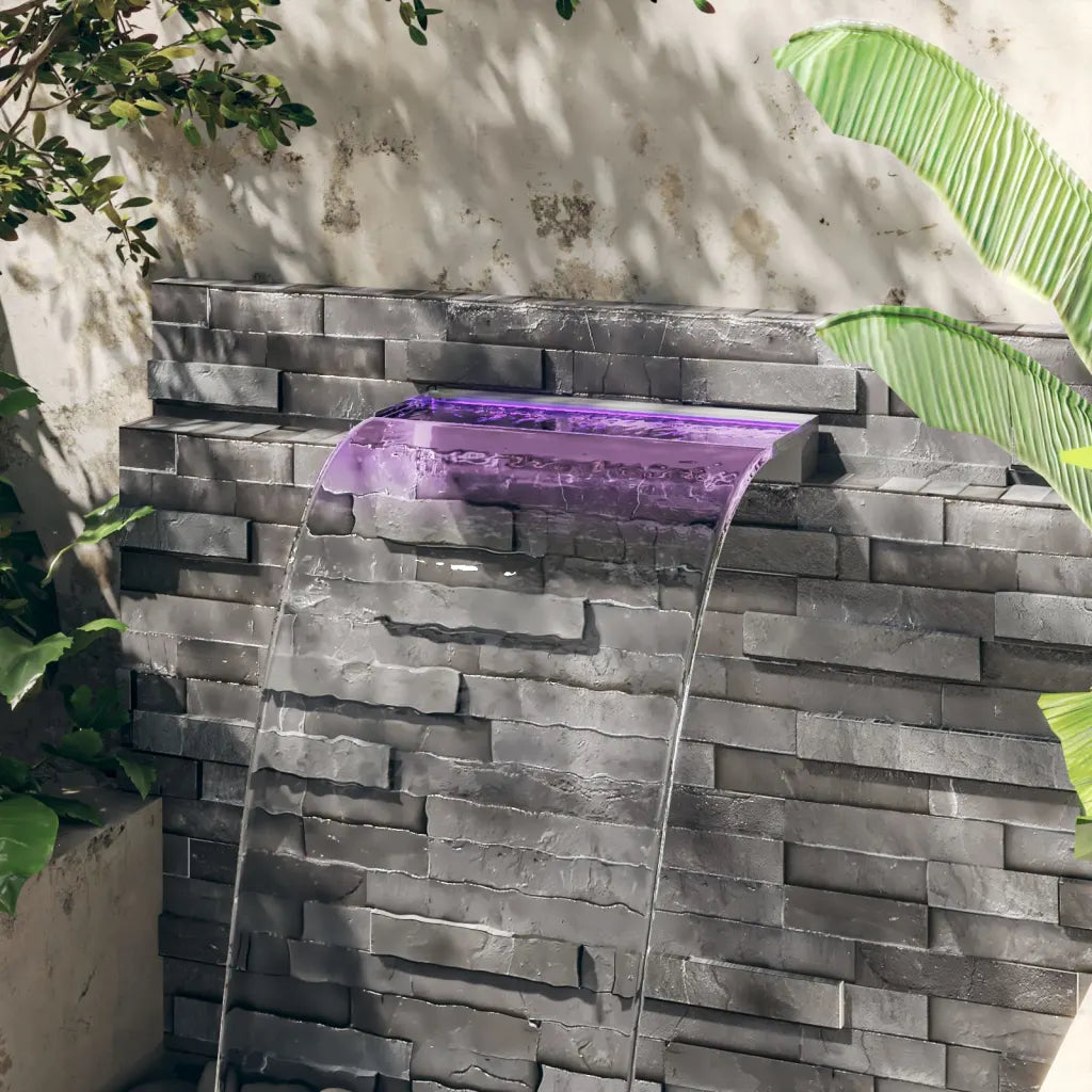 Cascata com LEDs RGB 60 cm aço inoxidável