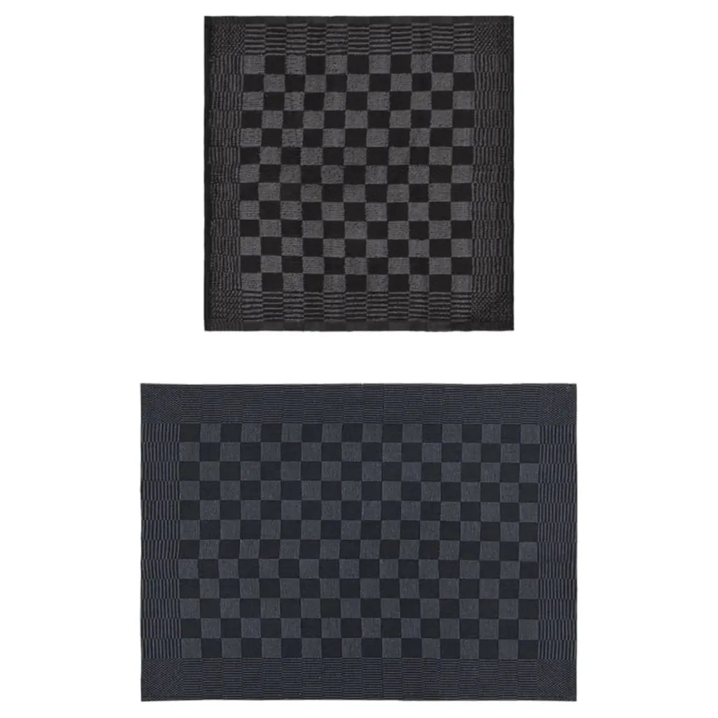 Conjunto de panos de cozinha 10 pcs algodão preto e cinzento