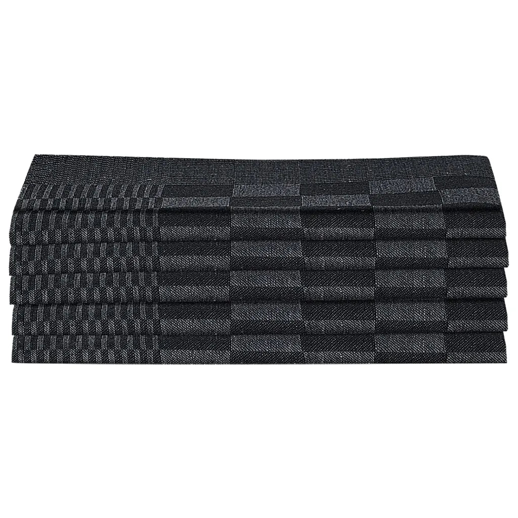 Conjunto de panos de cozinha 10 pcs algodão preto e cinzento