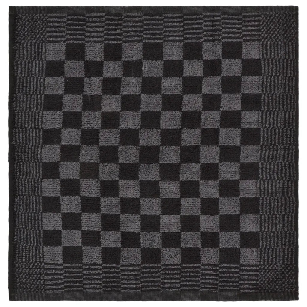 Conjunto de panos de cozinha 10 pcs algodão preto e cinzento