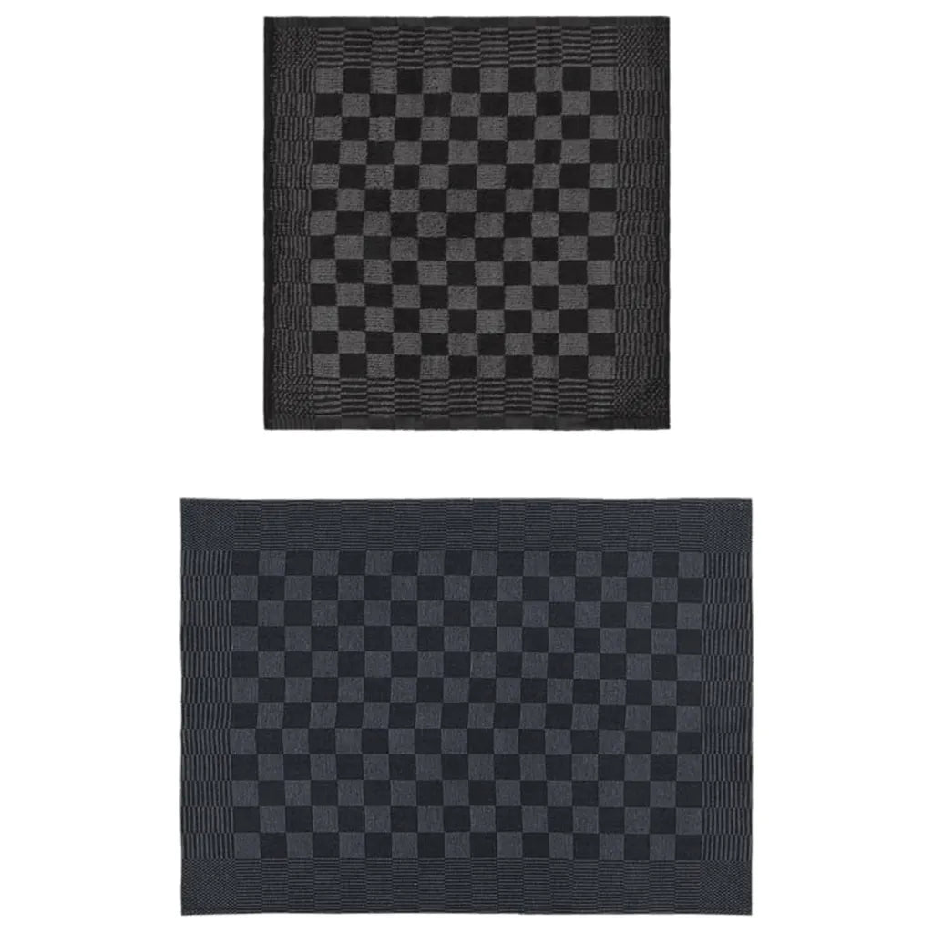 Conjunto de panos de cozinha 20 pcs algodão preto e cinzento