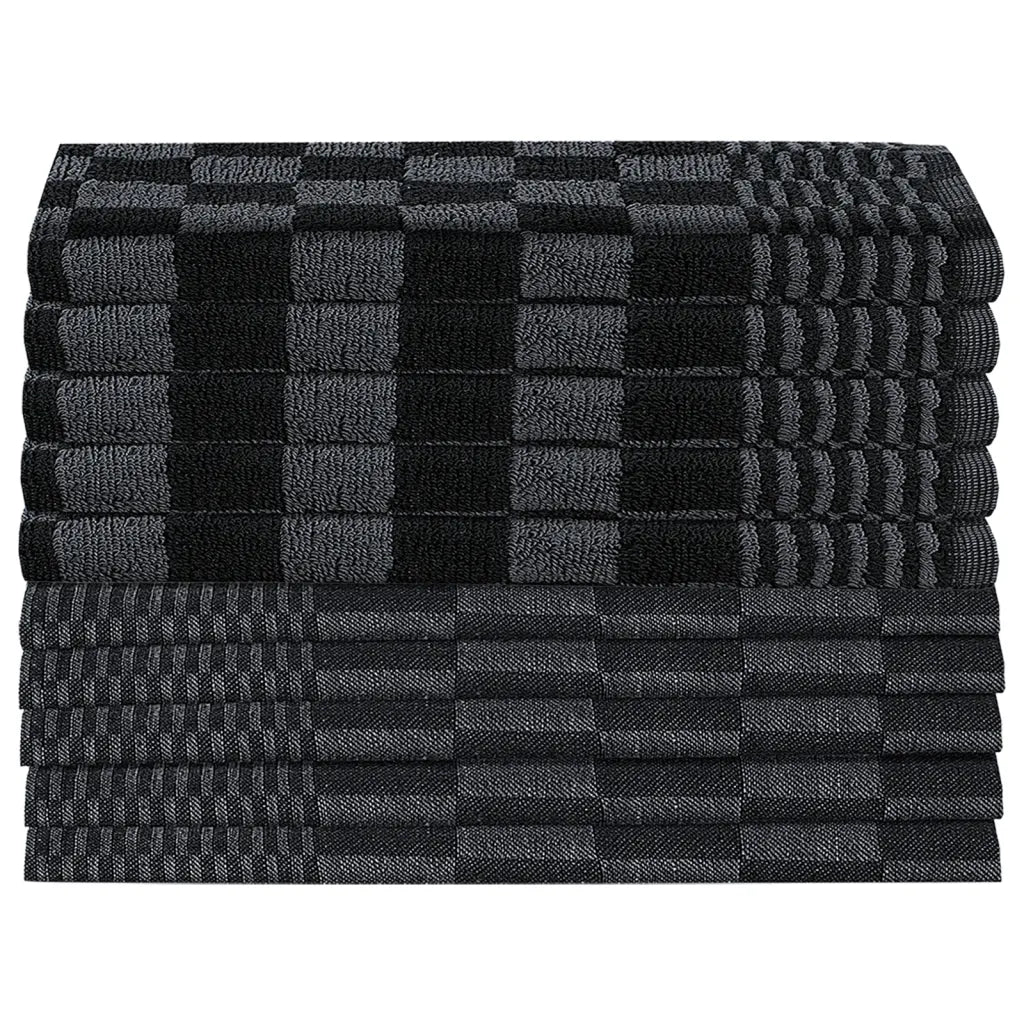 Conjunto de panos de cozinha 20 pcs algodão preto e cinzento