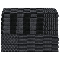 Conjunto de panos de cozinha 20 pcs algodão preto e cinzento
