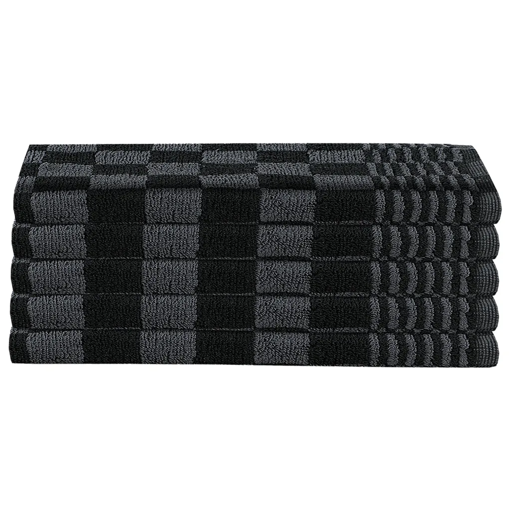 Conjunto de panos de cozinha 20 pcs algodão preto e cinzento
