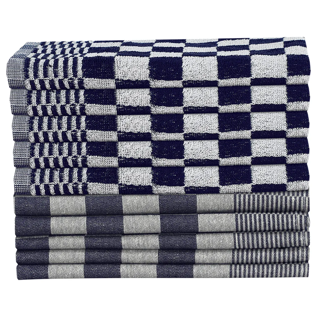 Conjunto de panos de cozinha 20 pcs algodão azul e branco