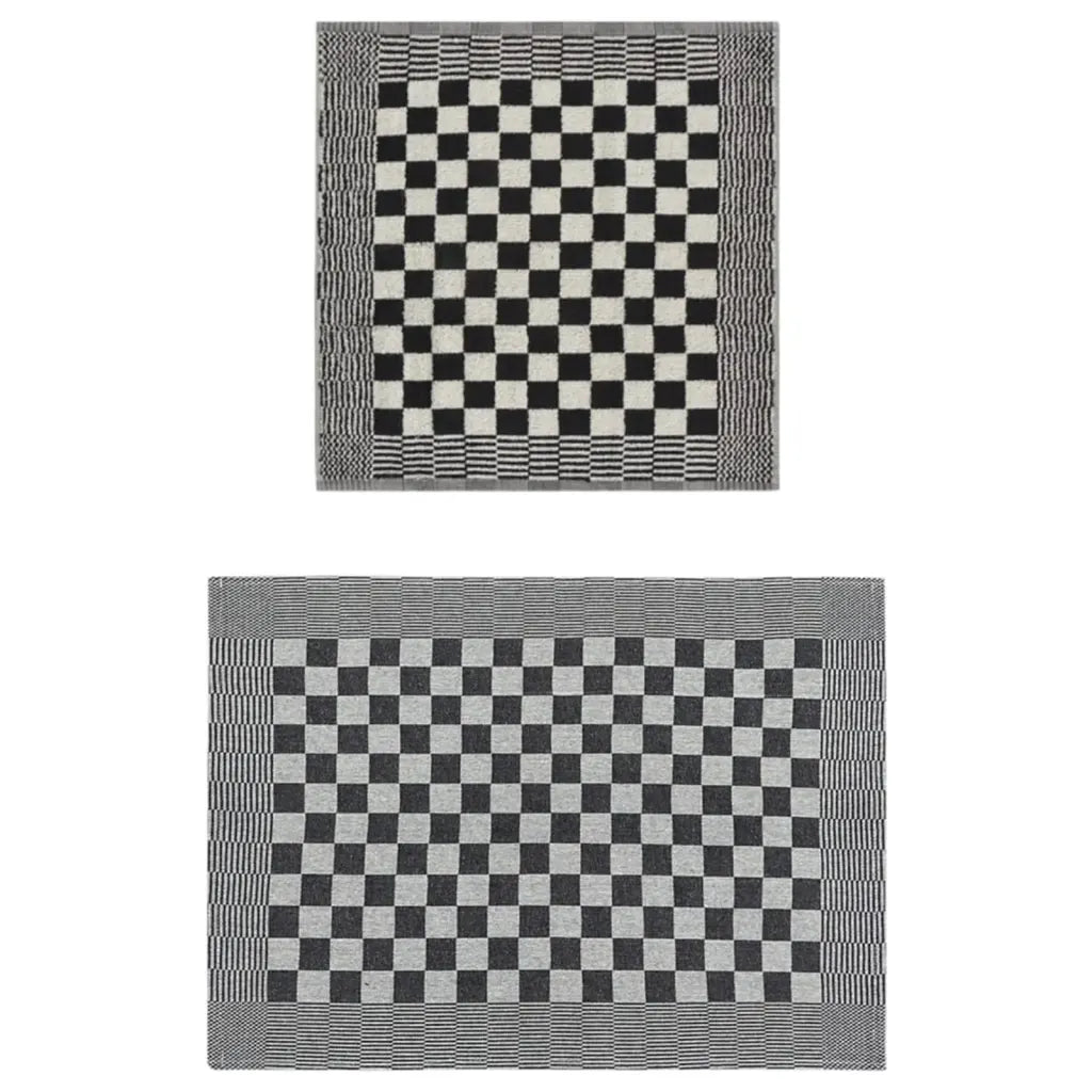 Conjunto de panos de cozinha 10 pcs algodão preto e branco