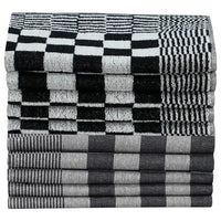 Conjunto de panos de cozinha 10 pcs algodão preto e branco