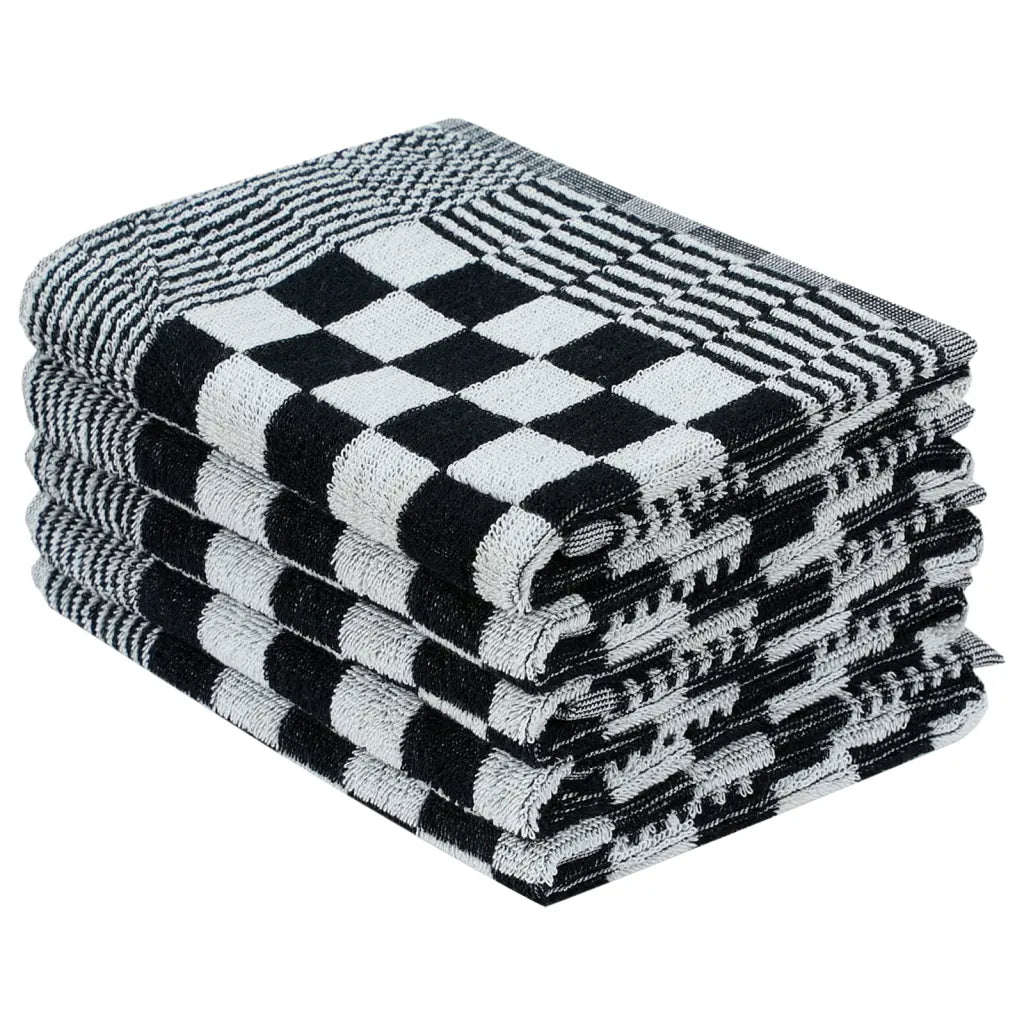 Conjunto de panos de cozinha 10 pcs algodão preto e branco