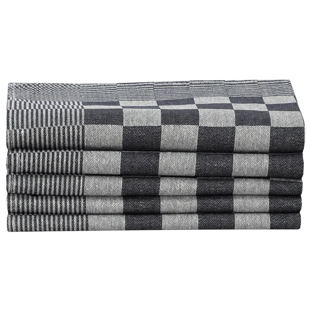 Conjunto de panos de cozinha 10 pcs algodão preto e branco
