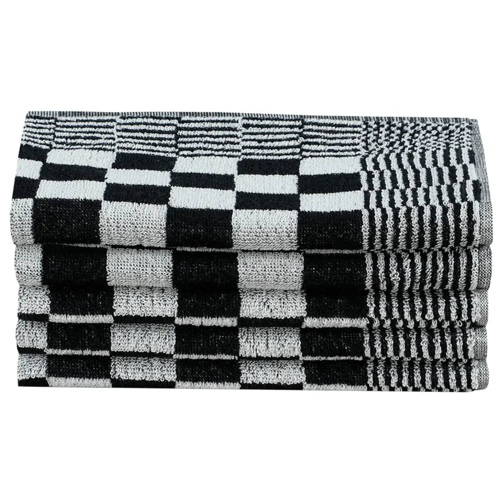 Conjunto de panos de cozinha 10 pcs algodão preto e branco