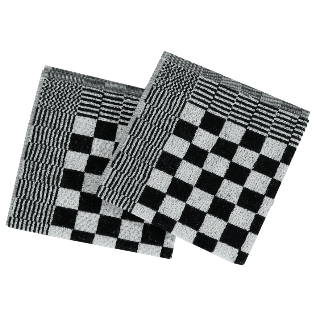 Conjunto de panos de cozinha 10 pcs algodão preto e branco