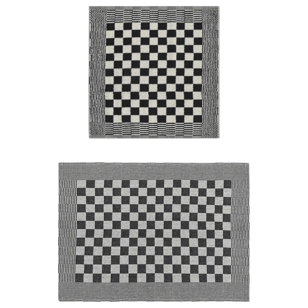 Conjunto de panos de cozinha 50 pcs algodão preto e branco