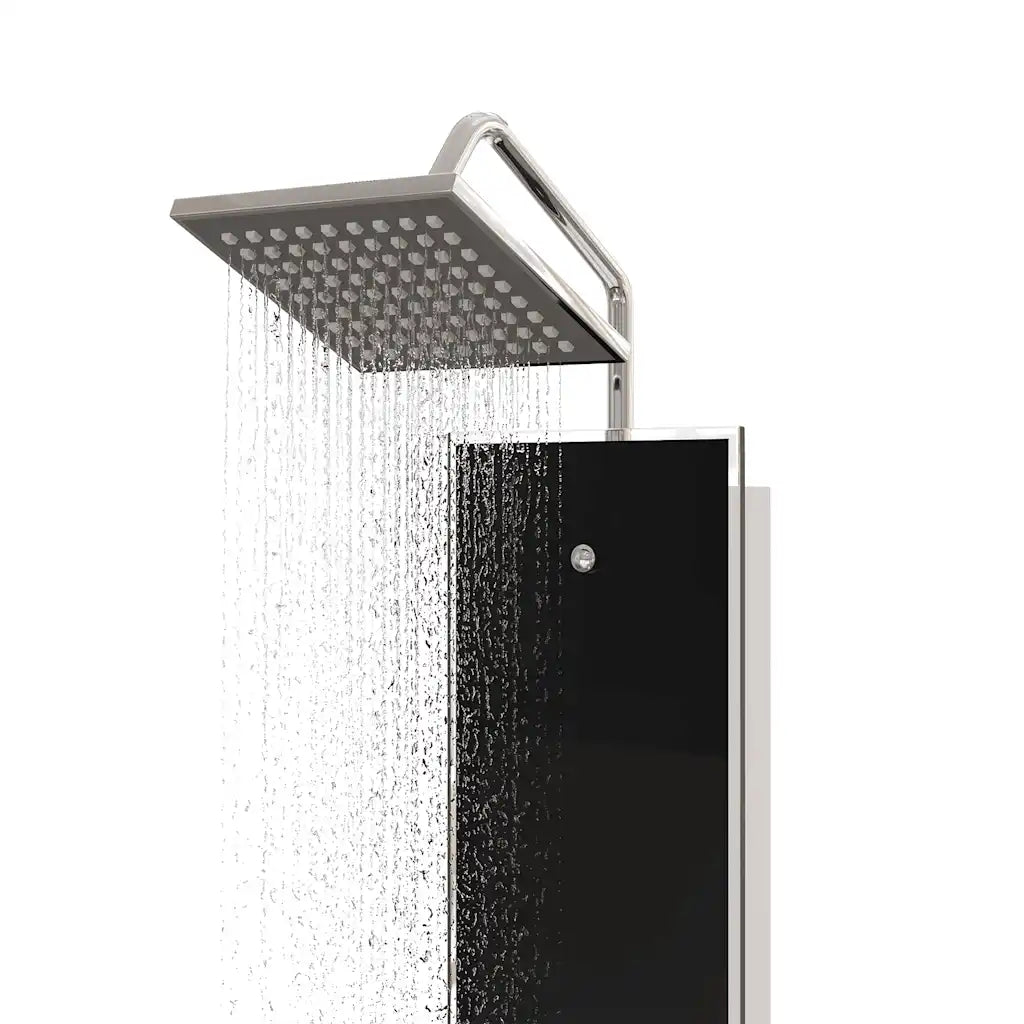 Coluna de duche vidro 18x45,5x130 cm preto