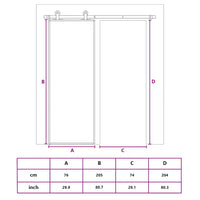 Porta deslizante em vidro ESG fosco e alumínio 76x205 cm