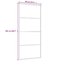 Porta deslizante vidro ESG fosco e alumínio 90x205 cm