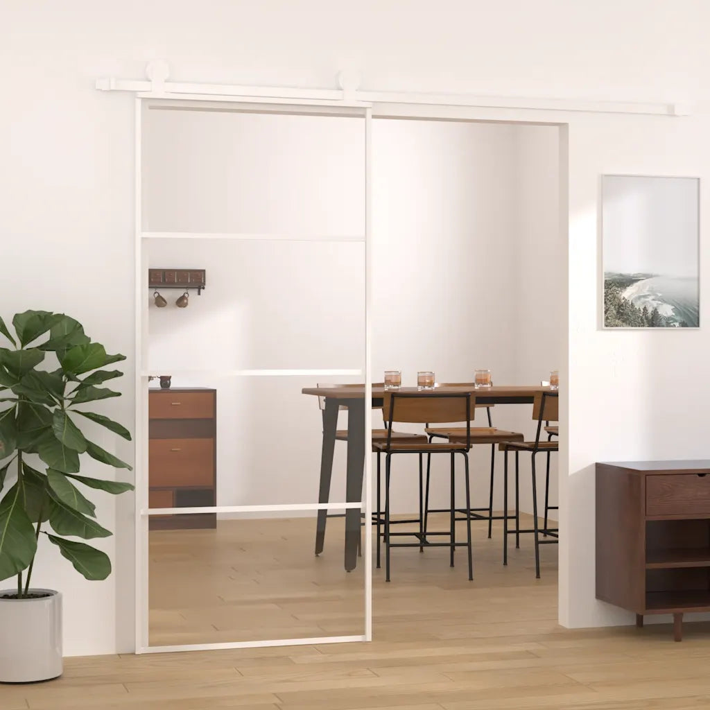 Porta deslizante em vidro ESG e alumínio 90x205 cm