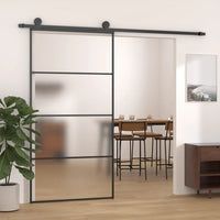 Porta deslizante vidro ESG fosco e alumínio 102,5x205 cm