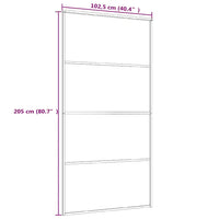 Porta deslizante vidro ESG fosco e alumínio 102,5x205 cm