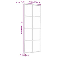 Porta deslizante 76x205 cm vidro ESG e alumínio