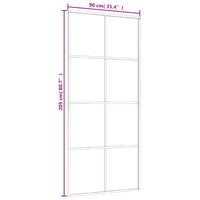 Porta deslizante vidro ESG fosco e alumínio 90x205 cm