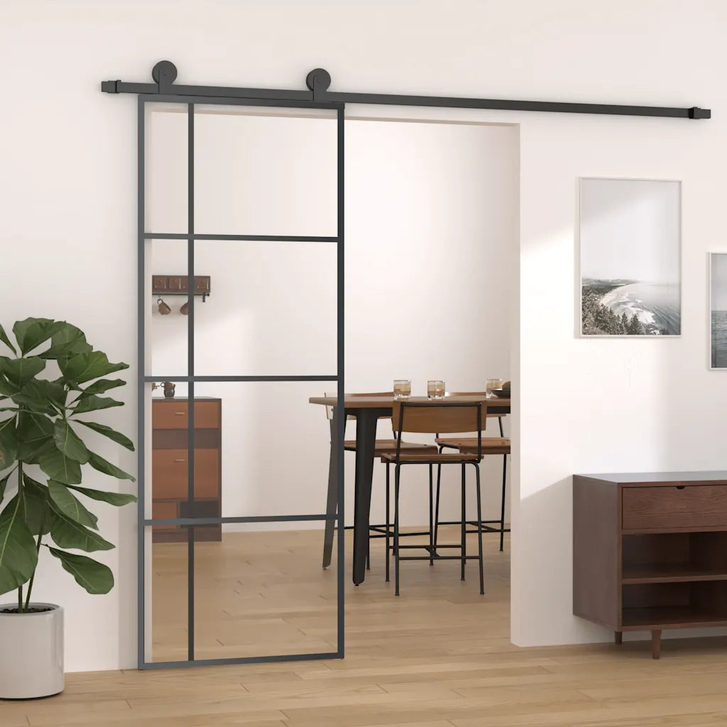 Porta deslizante em vidro ESG e alumínio 76x205 cm