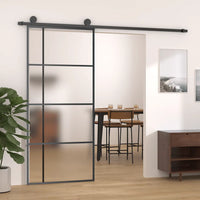 Porta deslizante vidro ESG fosco e alumínio 90x205 cm