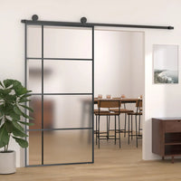 Porta deslizante vidro ESG fosco e alumínio 102,5x205 cm