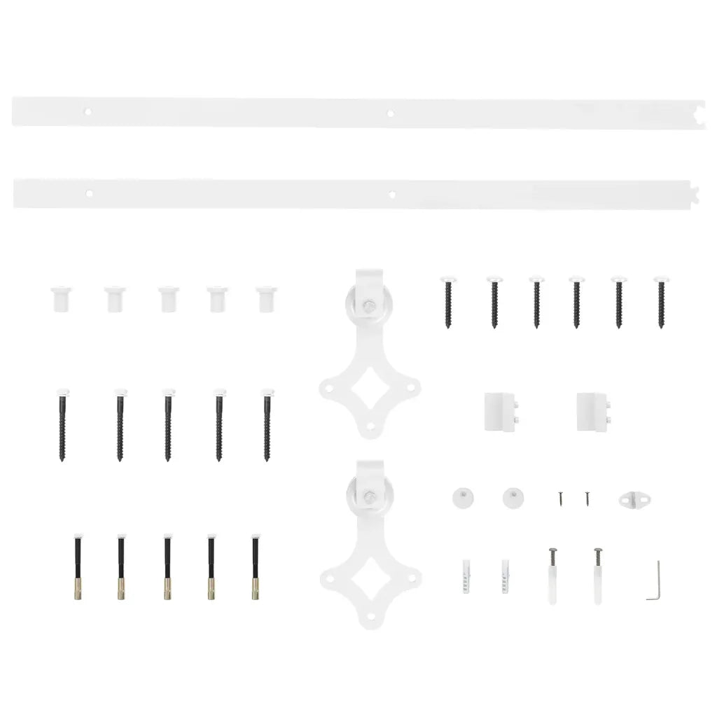 Kit de ferragens para porta deslizante  aço branco