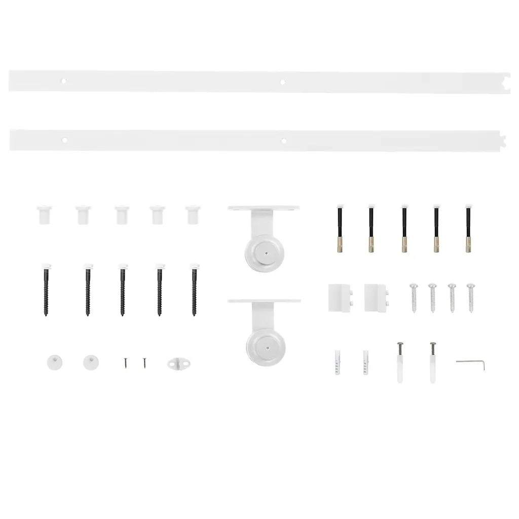 Kit de ferragens para porta deslizante  aço branco