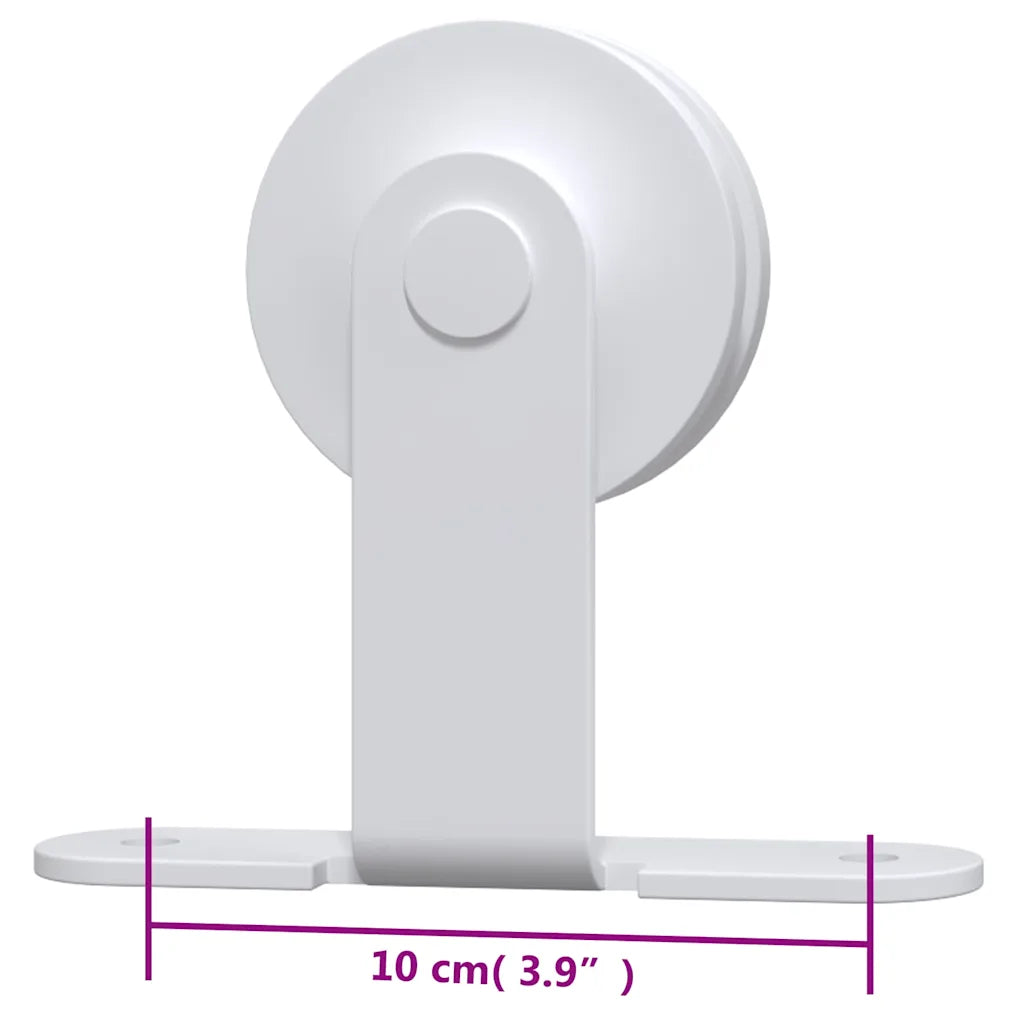 Kit de ferragens para porta deslizante  aço branco