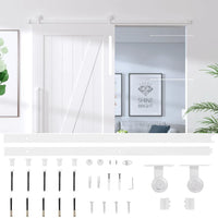 Kit de ferragens para porta deslizante  aço branco