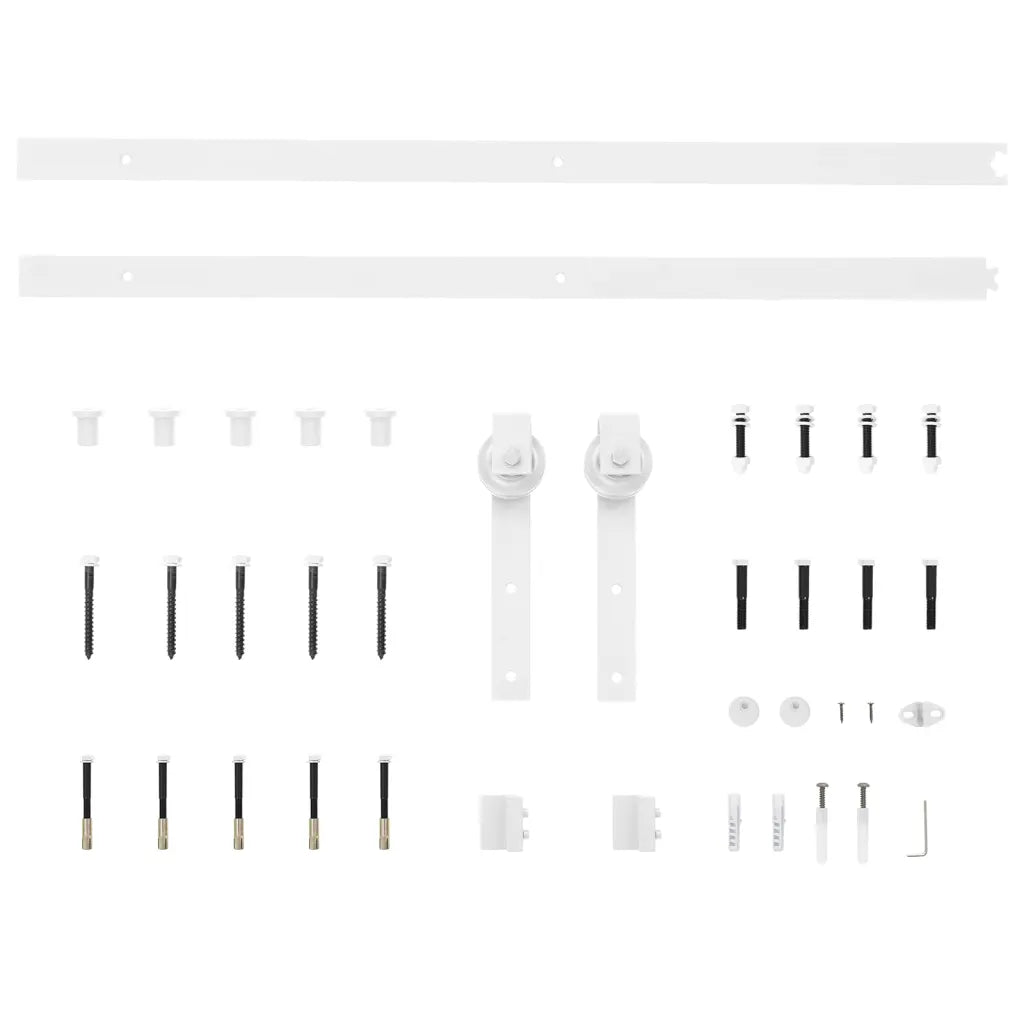 Kit de ferragens para porta deslizante  aço branco