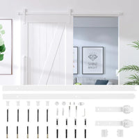 Kit de ferragens para porta deslizante  aço branco