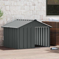 vidaXL Casota para cães 116,5x103x81,5 cm aço galvanizado antracite