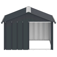 vidaXL Casota para cães 116,5x103x81,5 cm aço galvanizado antracite
