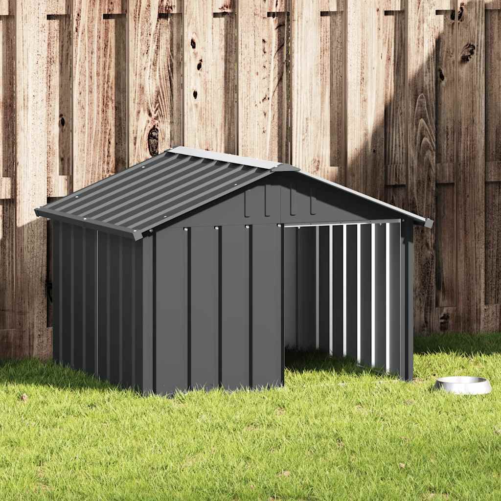 vidaXL Casota para cães 116,5x103x81,5 cm aço galvanizado antracite