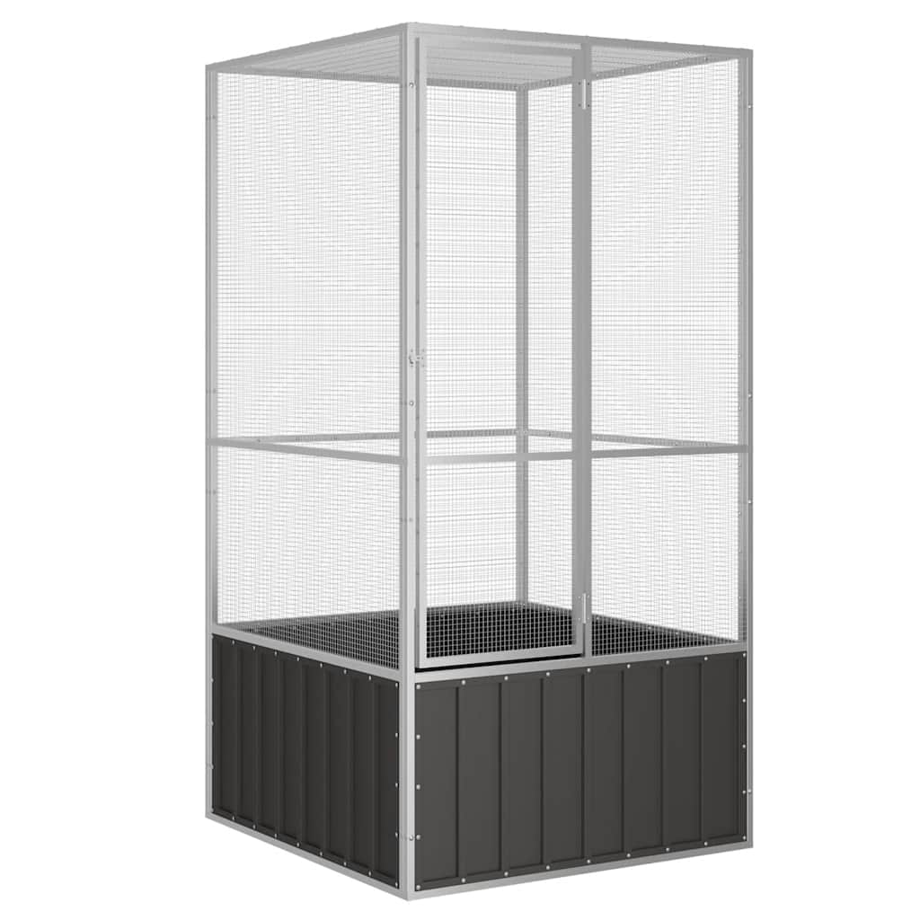 vidaXL Gaiola p/ pássaros 111x107x211,5 cm aço galvanizado antracite