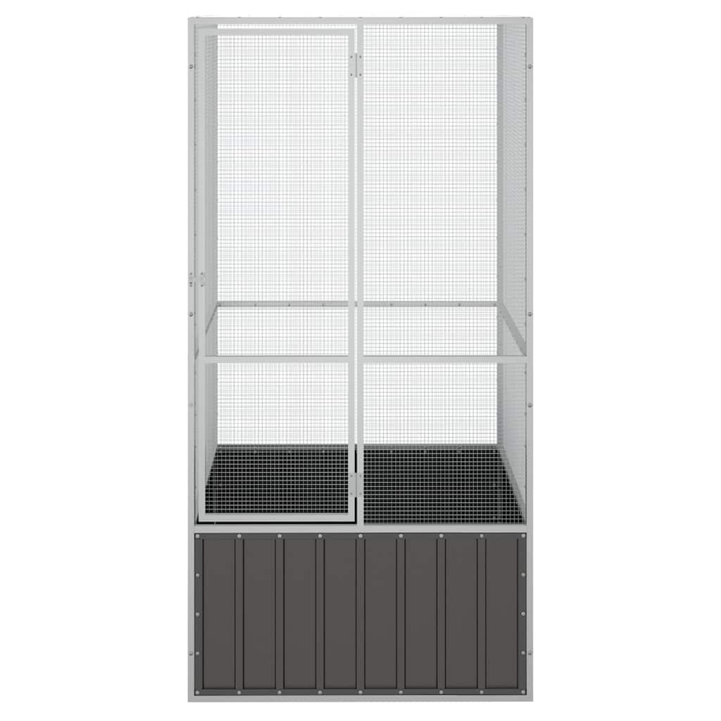 vidaXL Gaiola p/ pássaros 111x107x211,5 cm aço galvanizado antracite