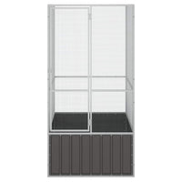 vidaXL Gaiola p/ pássaros 111x107x211,5 cm aço galvanizado antracite