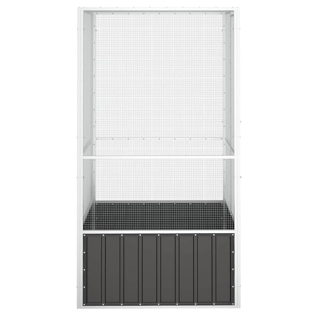 vidaXL Gaiola p/ pássaros 111x107x211,5 cm aço galvanizado antracite