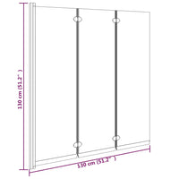 Divisória de chuveiro dobrável 3 painéis 130x130 cm ESG