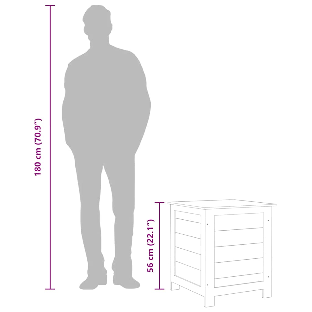 vidaXL Caixa para almofadões de exterior 50x50x56 cm abeto maciço