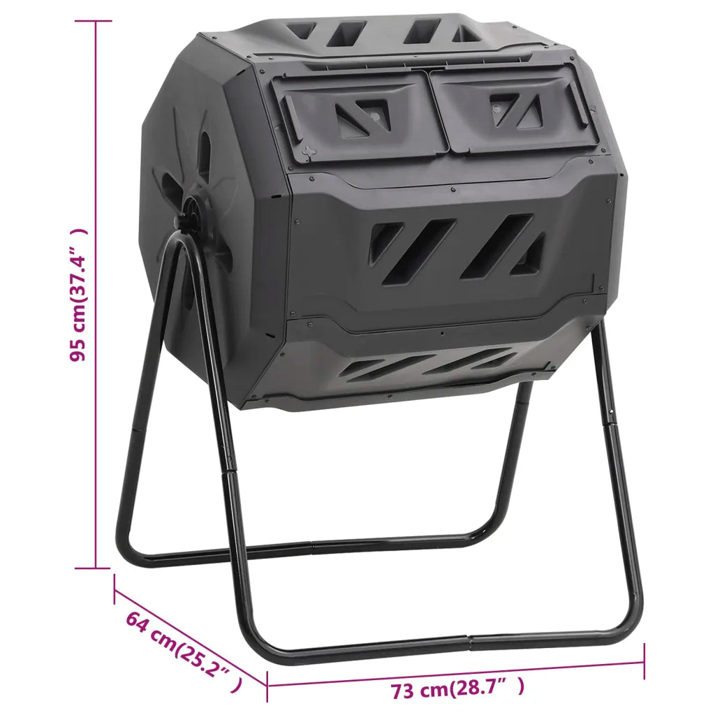 Caixote de compostagem para jardim 73x64x95 cm 160 L