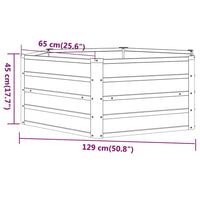 vidaXL Canteiro de jardim 129x129x45 cm aço corten cor enferrujado