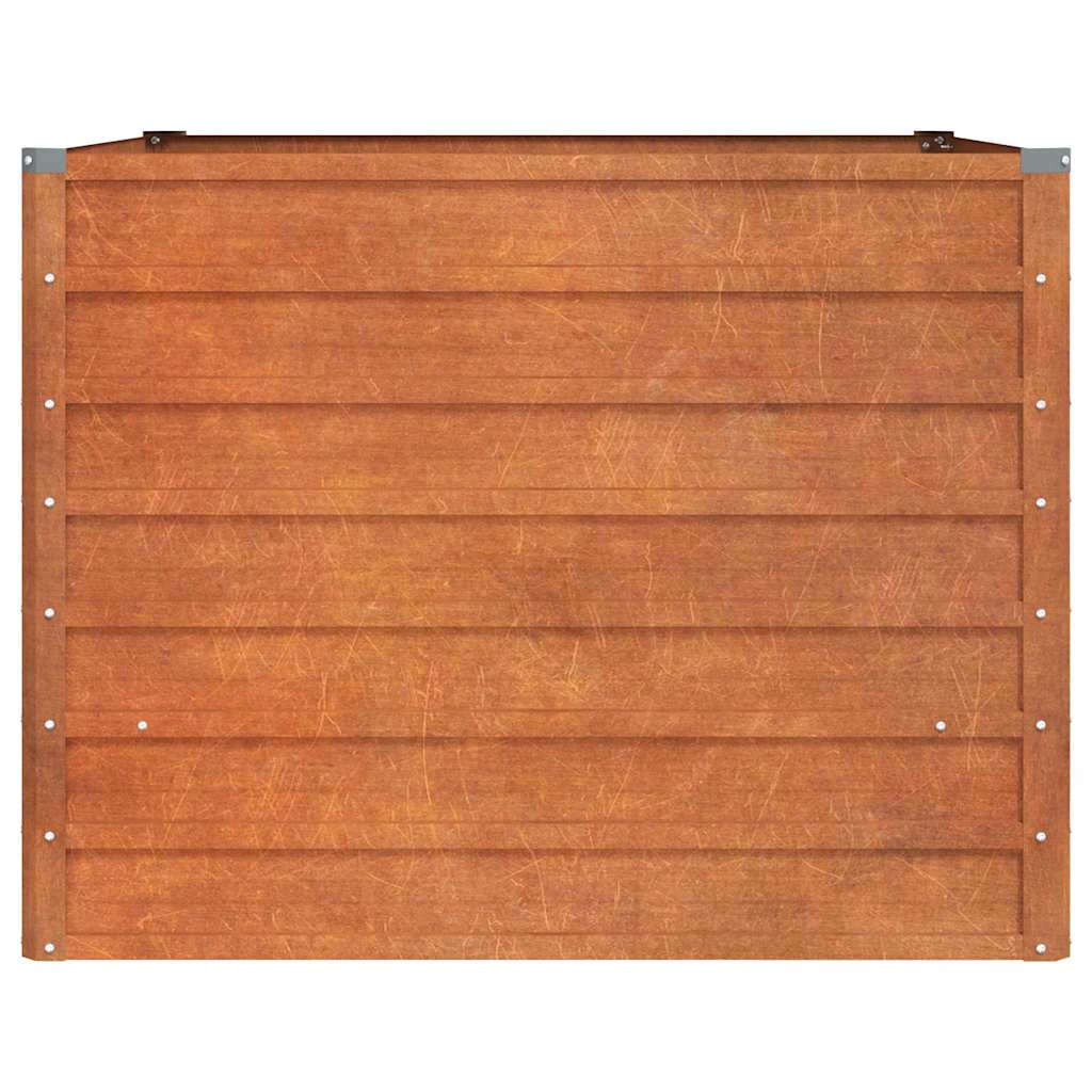 vidaXL Canteiro de jardim 100x100x77 cm aço corten cor enferrujado