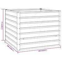 vidaXL Canteiro de jardim 100x100x77 cm aço corten cor enferrujado
