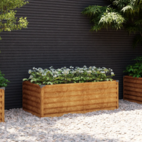 Canteiro elevado de jardim 100x50x36 cm Aço Corten