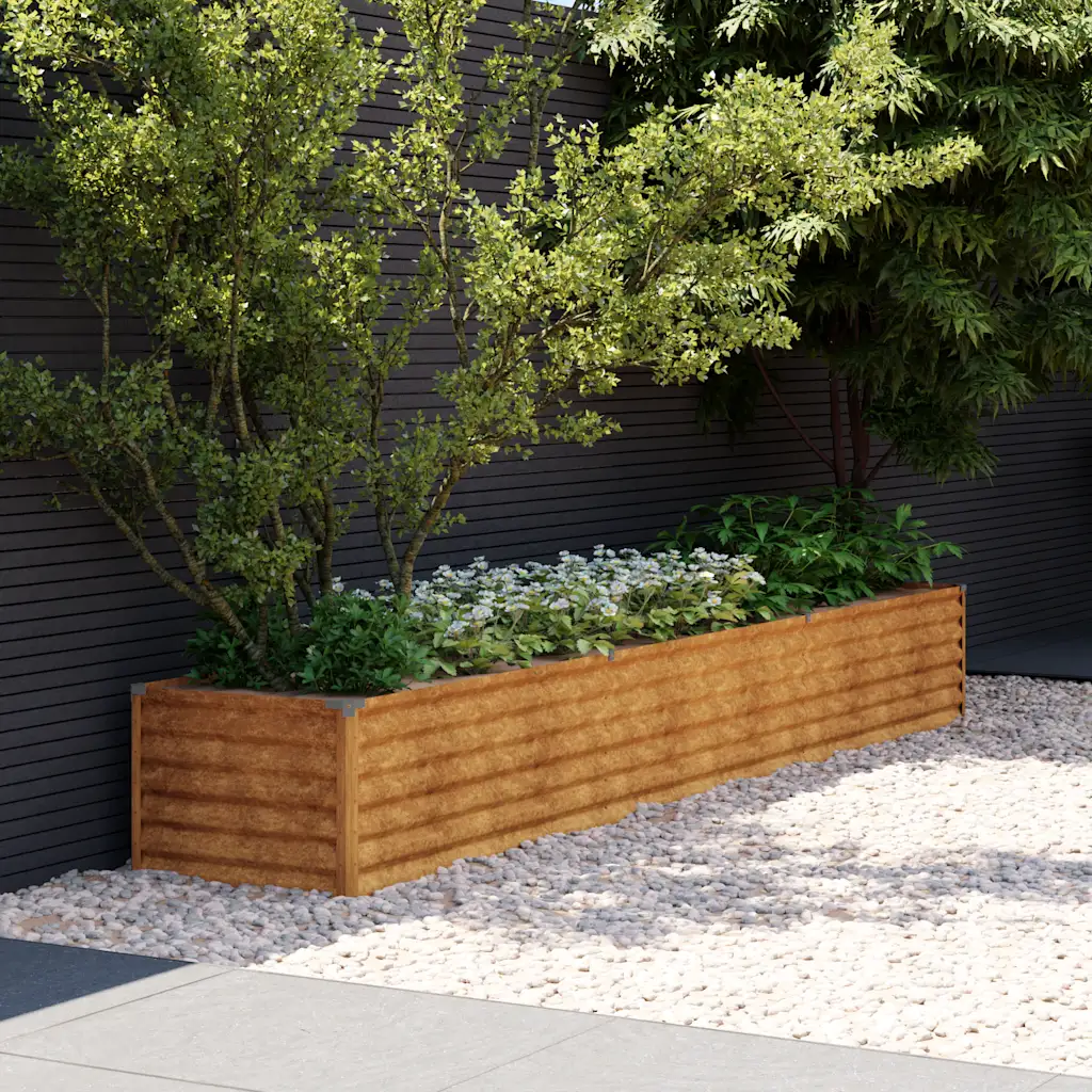 Canteiro elevado de jardim 291x50x36 cm Aço Corten