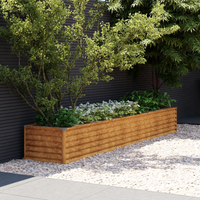 Canteiro elevado de jardim 291x50x36 cm Aço Corten