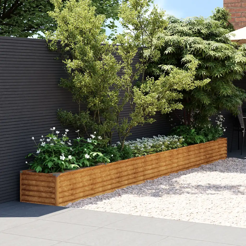 Canteiro elevado de jardim 482x50x36 cm Aço Corten